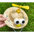 thumbnail image 4 of (yeux Jaunes-s)chapeau De Soleil En Paille Pour Petit Animal De Compagnie, Joli Chapeau De Costume Pour Chiens, Chiots, Mini Chapeau De Protection, 4 of 5