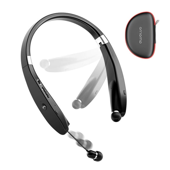 Auriculares Bluetooth AMORNO, banda plegable para el cuello con micrófono
