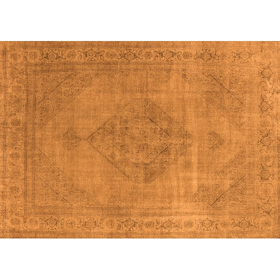 Ahgly Company Indoor Rectangle Oriental Orange Industrial Area Rugs, 5' x 7'