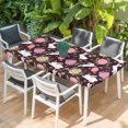 thumbnail image 2 of Easter Bunny Eggs Table Cloths for 4 Foot Rectangle Tables, Spring Leaves Daisy Flowers Vintage Purple Patio Waterproof Elastic Fitted Tablecloths, Washable Rectangular Table Cover for Camping, 2 of 8