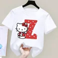 thumbnail image 3 of Camiseta de manga corta de algodón para niños con letras de la A a la Z de Hello Kitty Anime, camiseta suave de Sanrio Summer Girly Heart, regalo de cumpleaños kawaii, 3 of 5