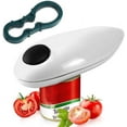 thumbnail image 1 of Ouvre-boîte Électrique : Lame Améliorée Qui Ouvre Toute Forme de Boîte - Sans Bord Tranchant, Sécuritaire pour les Aliments, Pratique avec Couvercle Relevable, Ouvre-Boîte Portatif à Piles (Blanc, 1 of 5