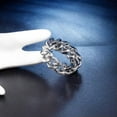 thumbnail image 5 of 9mm Cool Silver Chain Punk Band Men Women's Stainless Steel Fashion Ring Sz 7-11, 5 of 6