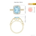 thumbnail image 4 of ANGARA Natural Cushion 2.45 ct Aquamarine Halo Ring with Marquise Motifs in 14K Yellow Gold for Women (Size-10x8mm) | March Birthstone, Anniversary, Jewelry Gift for Women | Natural Aquamarine Ring, 4 of 8