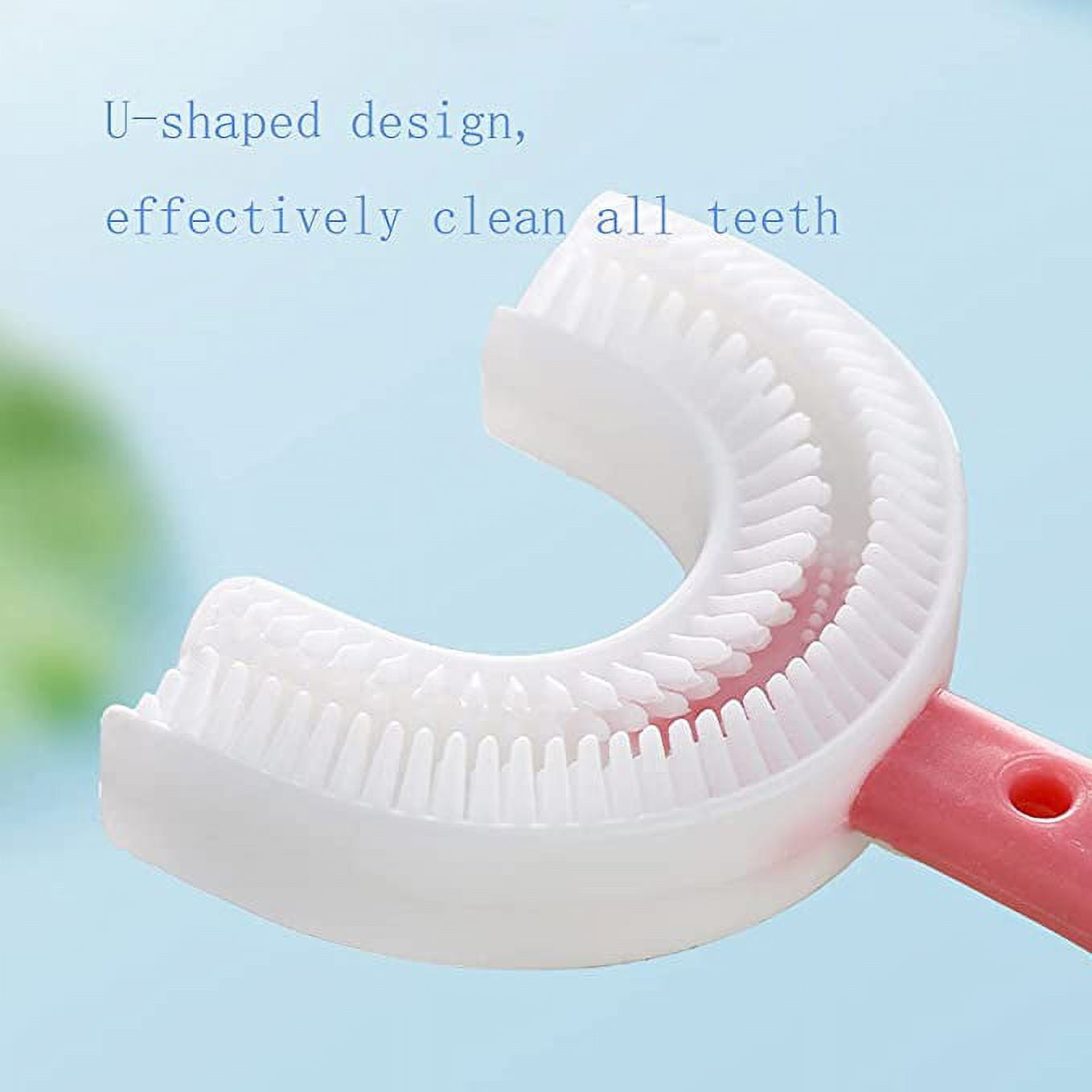 Kids New Toothbrush with U-Shaped Food Grade Silicone Brush Head,  Manual Toothbrush Oral  Cleaning Tools for Children Training Teeth Cleaning Whole Mouth Toothbrush for Kids