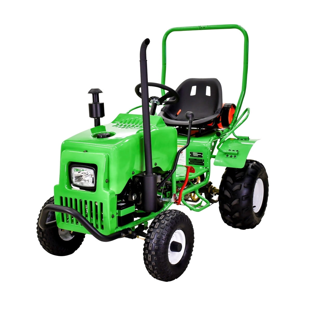 Massimo Mini Tractor 110cc 2WD Gas Go Kart – Kids & Youth Ride-On Utility Vehicle – Green