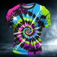 thumbnail image 4 of WAYUTE Men's Short Sleeve Tie Dye Casual Shirt Graphic Basic Tees Summer Short Sleeve Crewneck T-Shirt Fashion Outdoor,L, 4 of 5
