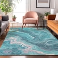 thumbnail image 7 of Addison Rugs Mayfield Premium Machine Washable Transitional Abstract Teal Rectangle Rug, 10' x 14', 7 of 7