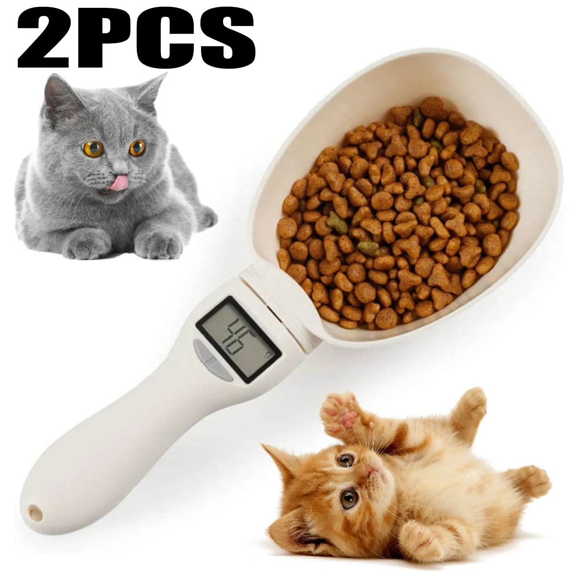 Portable Pet Food Scale Measuring Bowl Weighing Spoon Baking Scale Dogs Cat  Kitchen Feeders Electronic Cups Feeding Weight Tool