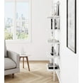 thumbnail image 4 of Zimtown 5-Shelf Wood Bookcase, Wall Mounted Learning Ladder Display Rack for Living Room, Bedroom, Office, White Finish, 4 of 10