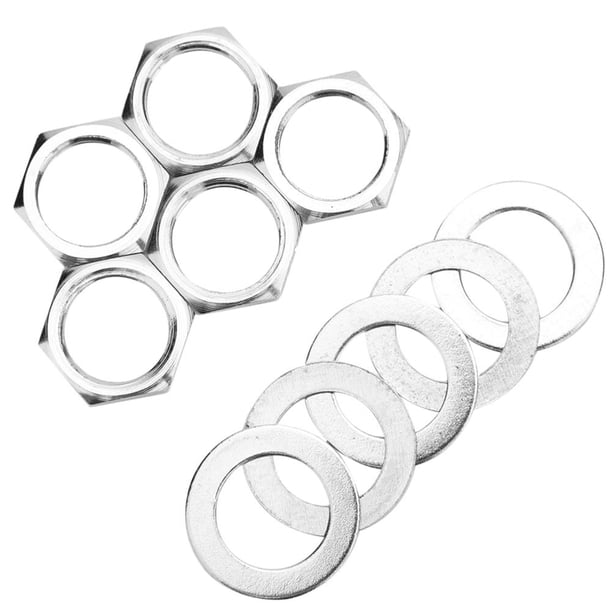 Sywqhk Juego de tuercas de arandela para conector de tuerca de bajo de guitarra de 3/8 pulgadas (plata) Sywqhk Alta Calidad