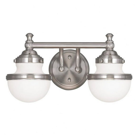 2 Light Bathroom Light in Modern Style 15 inches Wide By 8.25 inches High-Brushed Nickel Finish Bailey Street Home 218-Bel-1261015