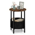 thumbnail image 1 of Costway 1 Table d'Appoint Ronde avec Panier de Rangement en Feutre Cadre en Métal Robuste Parfait pour la Chambre, 1 of 10