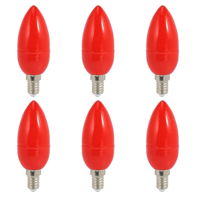 6X Bombilla de Velas de Luz LED Bombilla de Luz Roja con Luces de Luces de Vela con Ahorro de Energia,E14