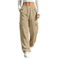 thumbnail image 7 of YuXingFu Womens Cargo Pants Women Plus Size Loose Dress Pants - Pocket Casual Khaki S, 7 of 7