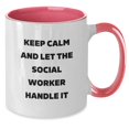thumbnail image 2 of Funny Social Worker Gifts for Men, Two Tone Coffee Mug Keep Calm And Let The Social Worker Handle It, Christmas Unique Gifts from Friends, 2 of 4