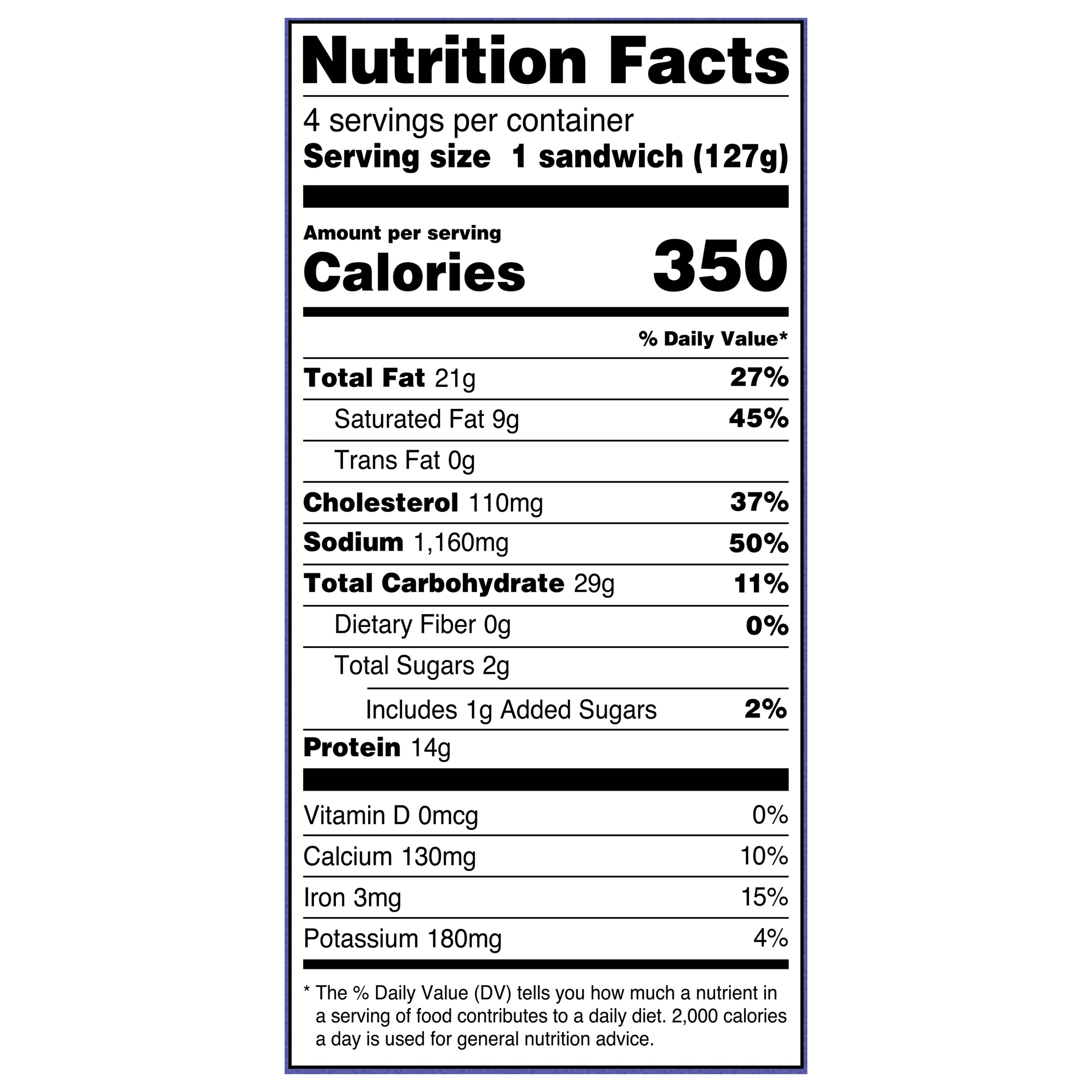 Great Value Biscuit Sandwiches Sausage Egg and Cheese, 4.5 oz, 4 Count (Frozen)