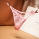 thumbnail image 1 of Ropa interior sexy transparente en forma de V para mujer, tanga simple de encaje hueco, bragas de encaje fino con huecos laterales, 1 of 6