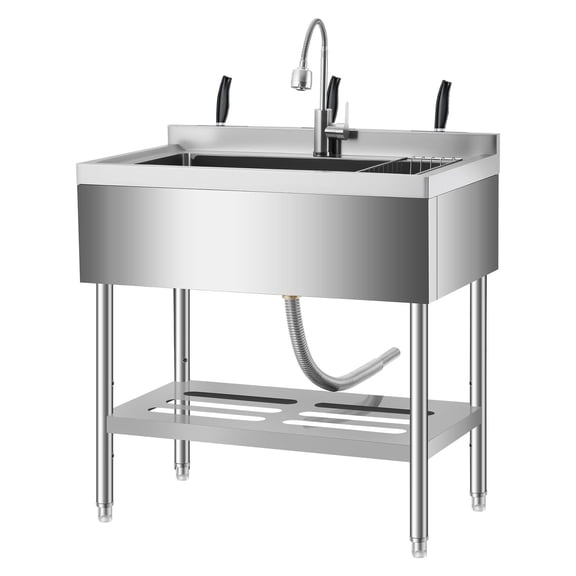 35 Inch Freestanding Stainless Steel Laundry Utility Sink