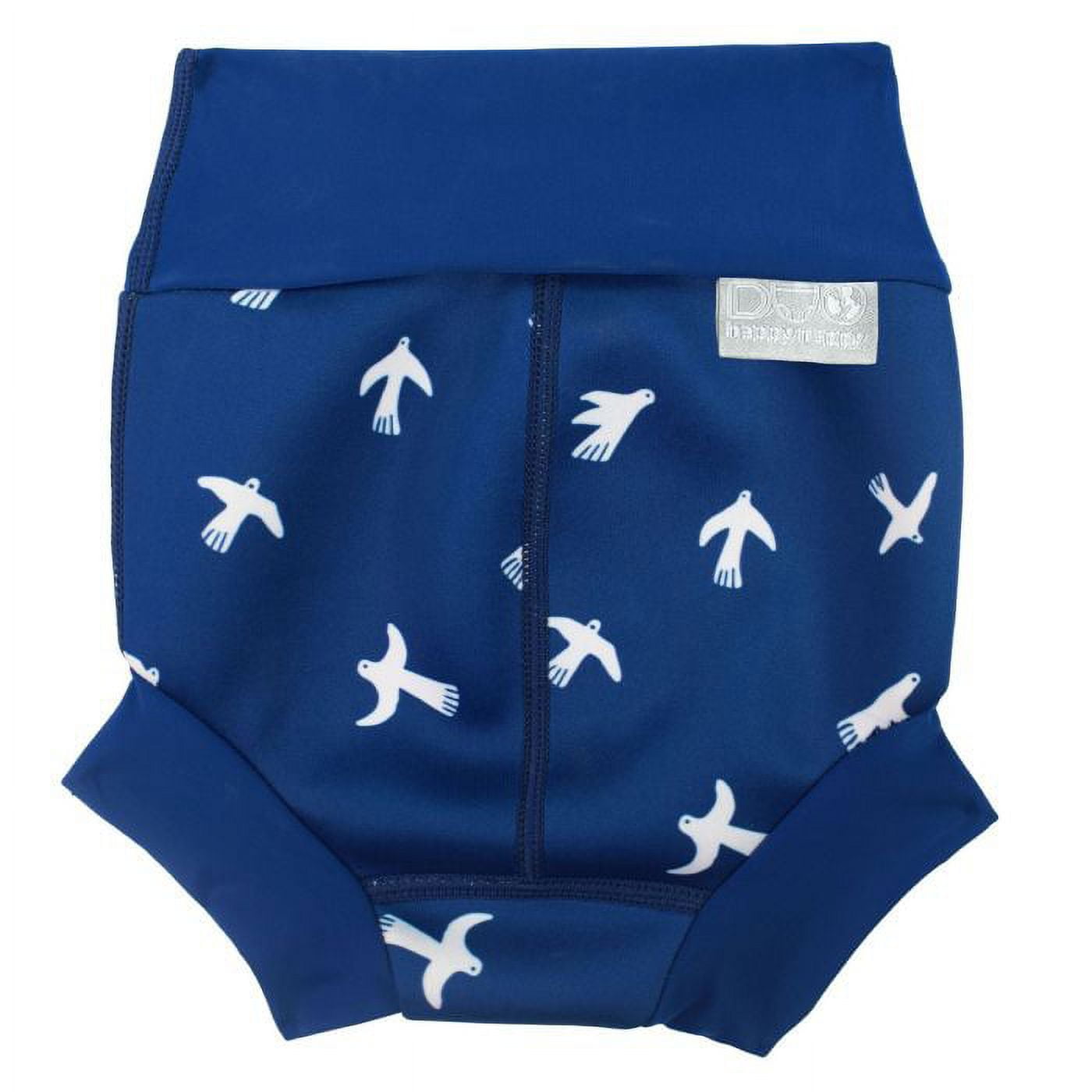 Splash About Baby Happy Nappy Duo Reusable Swim Diaper, White Birds, 12-24 Months
