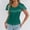 Green, variant on Flutter Sleeve U Neck Slim Tee, Women's Solid Fitted Everyday Summer Blouse