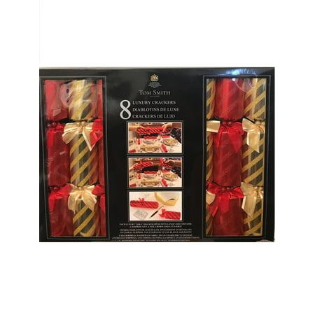 Tom Smith - Festive Red And Gold Luxury Holiday Crackers - Pack of (Best Luxury Christmas Crackers)