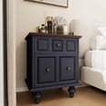 thumbnail image 5 of MDQMD Nightstand Set of 2- Wooden Nightstand with 2 Drawers, Bedside Table with Vintage Handle for Bedroom,Navy Blue, 5 of 8