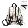 thumbnail image 5 of FORMRS School Backpack with Front Zippered Pocket 12" Elementary Student Travel Daypack, Beige Cartoon DinosaurPattern, 5 of 6