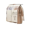 thumbnail image 2 of Clothing Dust Cover Clothes Dust Cover Nonwoven Dust Prevention Waterproof Transparent Window Design Hanging Garment Protectors Beige, 2 of 8