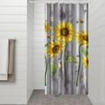 thumbnail image 3 of Farmhouse Boho Sunflower Shower Curtain 36x72 for Bathroom Decor, Yellow Wildflower Floral Butterfly Bee Design, Vintage Quick-Dry Polyester Material with Plastic Rings Included, 3 of 5