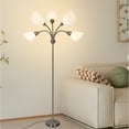 thumbnail image 5 of HonoDing 68-Inch Medusa Floor Lamp for Bedroom –  Floor Lamps with Adjustable Arm with 5 White Acrylic Shades, No Bulb(Satin Nickel), 5 of 10