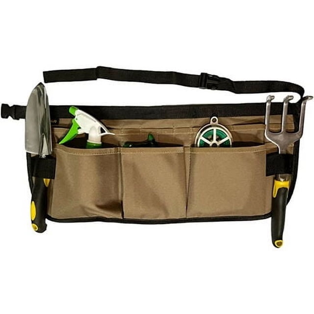 Riñonera para herramientas de jardinería Apuakthei, delantal Oxford para herramientas de jardinería con 2 orificios para colgar, bolsa de herramientas ajustable para hombres y mujeres