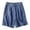 Blue, variant on Bermuda Shorts for Women Summer Casual Elastic Waist Wide Leg Loose Fit Cotton Linen Boho Beach Shorts with Pockets
