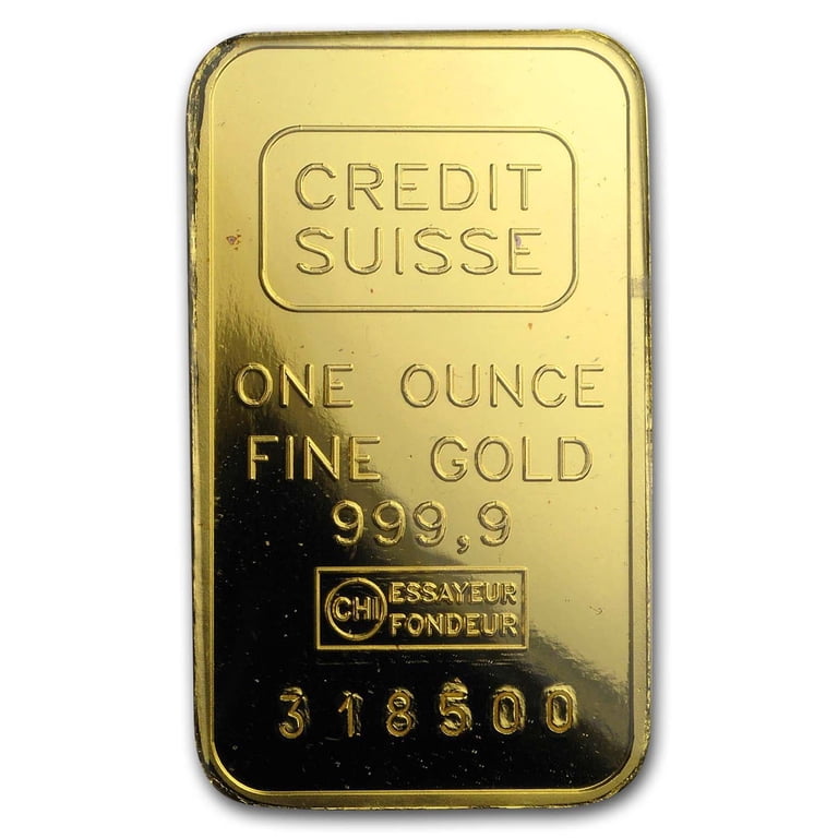 Credit Suisse 1 oz .9999 Fine Gold Bar - Vintage Boston Assay