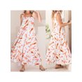 thumbnail image 2 of Suagox Women's Long Beach Dress Sleeveless Rectangle Neck Lobster Print Tiered Dress Midi Slip Dress, 2 of 10