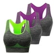 thumbnail image 1 of FAIWAD Women's 3 Pack Racerback Workout Tank Tops Basic No Underwire Athletic Stretch Padded Bralettes, 1 of 8
