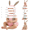 thumbnail image 4 of XIMIN Toddler Baby Girls Easter Outfit Romper/Dress Sleeveless Bunny Ear Sister Mathing Clothes with Tail, 4 of 7
