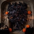 thumbnail image 6 of Halloween Decorations Outdoor, Artificial Maple Leaf Wreath, Wicker Harvest Festival Maple Leaf Decoration for Home and Outdoor Displays, 75cm/29.5in, 6 of 6