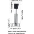 thumbnail image 3 of Butée Hydraulique pour Porte - Acier Inoxydable 103mm avec Caoutchouc, Réglable 0-83mm, Installation Double : Vis & Auto-Adhésif, Argent/noir/or, Résistant aux Rayures, Protection Murale & Panneau de Porte, Lot de 2, 3 of 6