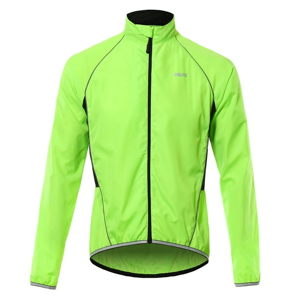 Hombres reflectante ciclismo chaqueta transpirable manga larga bicicleta Jersey viento