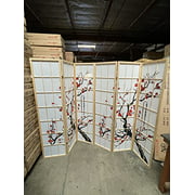 Select Plum Blossom Color and Panel 3 to 8 Room Divider (Natural, 6)