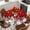 Red, variant on Red Christmas Round Tablecloth, Fitted Table Cover with Elastic for 36"-44" Round Tables, Snowman Snowflake Xmas Tree Winter Table Cloth Outdoor Indoor Dinning Party Waterproof Tablecloths