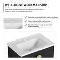 thumbnail image 4 of Tcbosik Modern 28" Floating Bathroom Vanity with Sink Wall Mounted Bathroom Vanity with Top Basin & Storage Cabinet Luxury Black Wood Hanging Vanity w/Ceramic Sink & Gold Handles for Small Space, 4 of 9