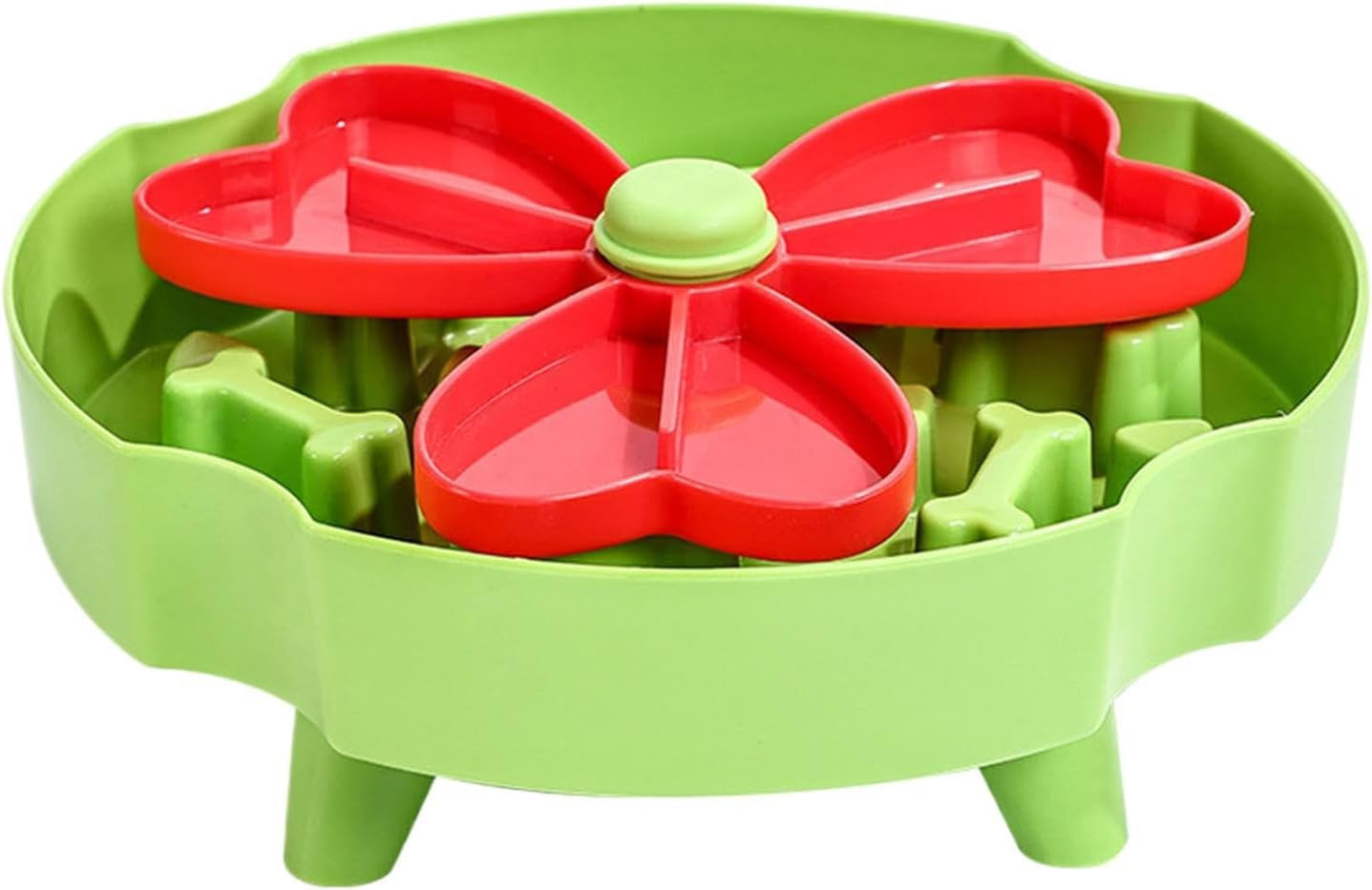 Slow Feeder Dog Bowl, Flower Shape, Rotating, Detachable, Non Slip, for Dogs Cats