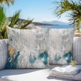 thumbnail image 3 of Gray Teal Throw Pillow Covers 20x20 Inch Set of 2, Modern Abstract Art Retro Flow Marble Waterproof Outdoor Pillow Covers, Decorative Cushion Pillowcases for Couch, Sofa, Bed, Garden, Patio, 3 of 9
