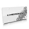 Jeep Cherokee on Off-Road Tire Mark Graphic White Aluminum License Plate