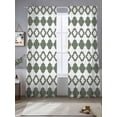 thumbnail image 2 of Mid Century Bohemia Sheer Curtains 2 Panels Set Abstract Boho Pattern Sage Green Geometric Sheer Window Curtains Light Filtering Rod Pocket Voile Drapes for Bedroom Living Room 52"X84", 2 of 8