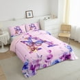 thumbnail image 3 of Manfei Letter A Monogrammed Bedding Comforter Set,Watercolor Rustic Flowers Twin Comforter Sets,Cute Butterflies Bedding Set For Girls,Microfiber Room Decorative Reversible,2 Pieces, 3 of 8