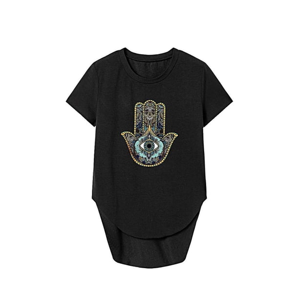 Camiseta de manga corta para mujer, camiseta clásica con cuello redondo para mochilero de vacaciones L