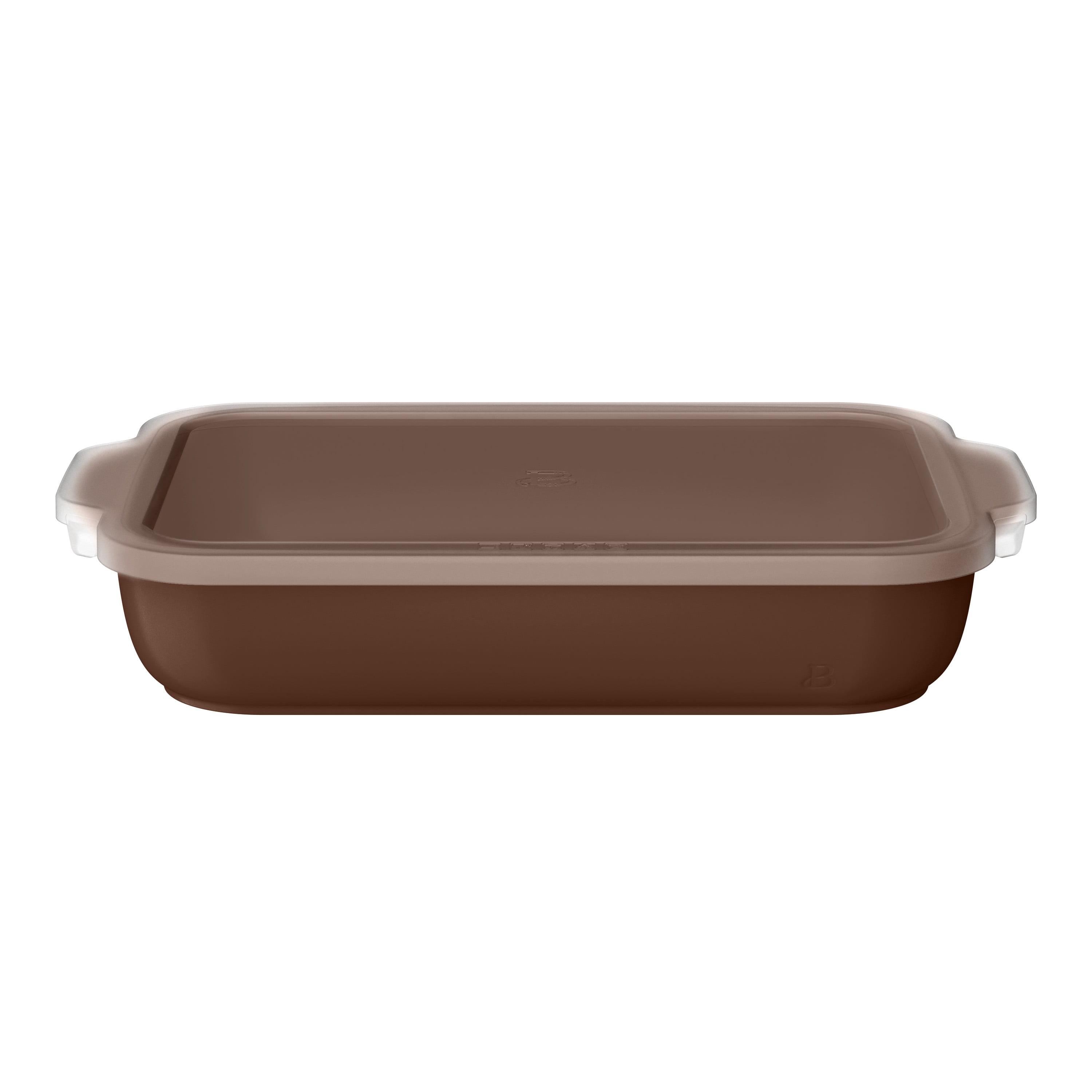 Beautiful 9”x 13” Stoneware Baker with Plastic Lid, Chocolate by Drew Barrymore